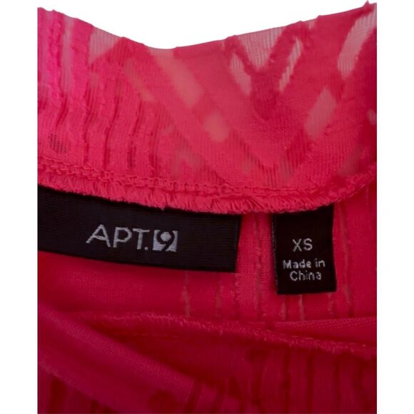 Apt. 9 Pink Wattage Aztec Burnout Sleeveless Mock Neck - Size XS Junior  ***Item - Picture 3 of 4